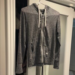 Vuori Charcoal Zip-Up Hoodie, size Small